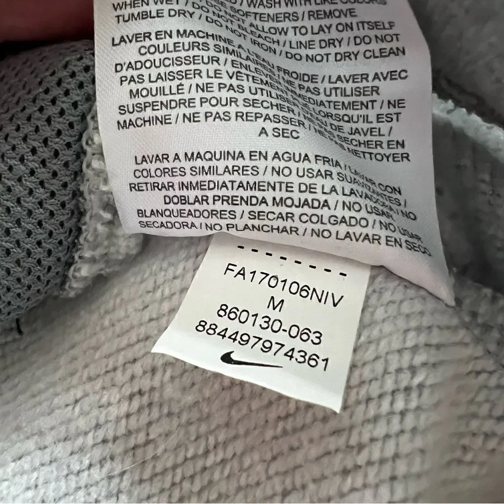 Nike Dry Cowl Funnel Neck Pullover Top Heather Gray Medium